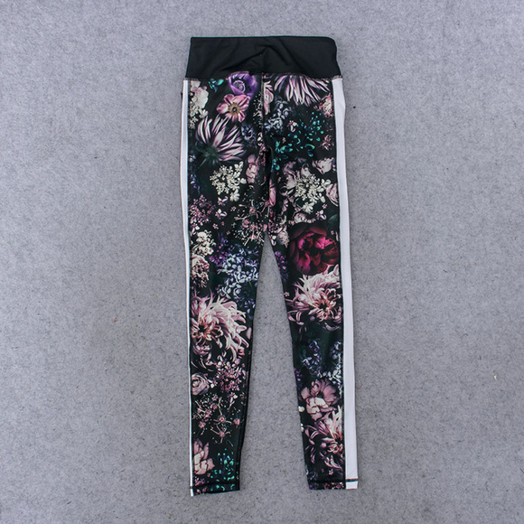 New BEBE Floral Long Leggings Yoga pants S M - Picture 4 of 8